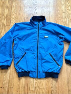 Vintage 90s LL Bean Fleece Lined Warm Up Jacket Mens USA